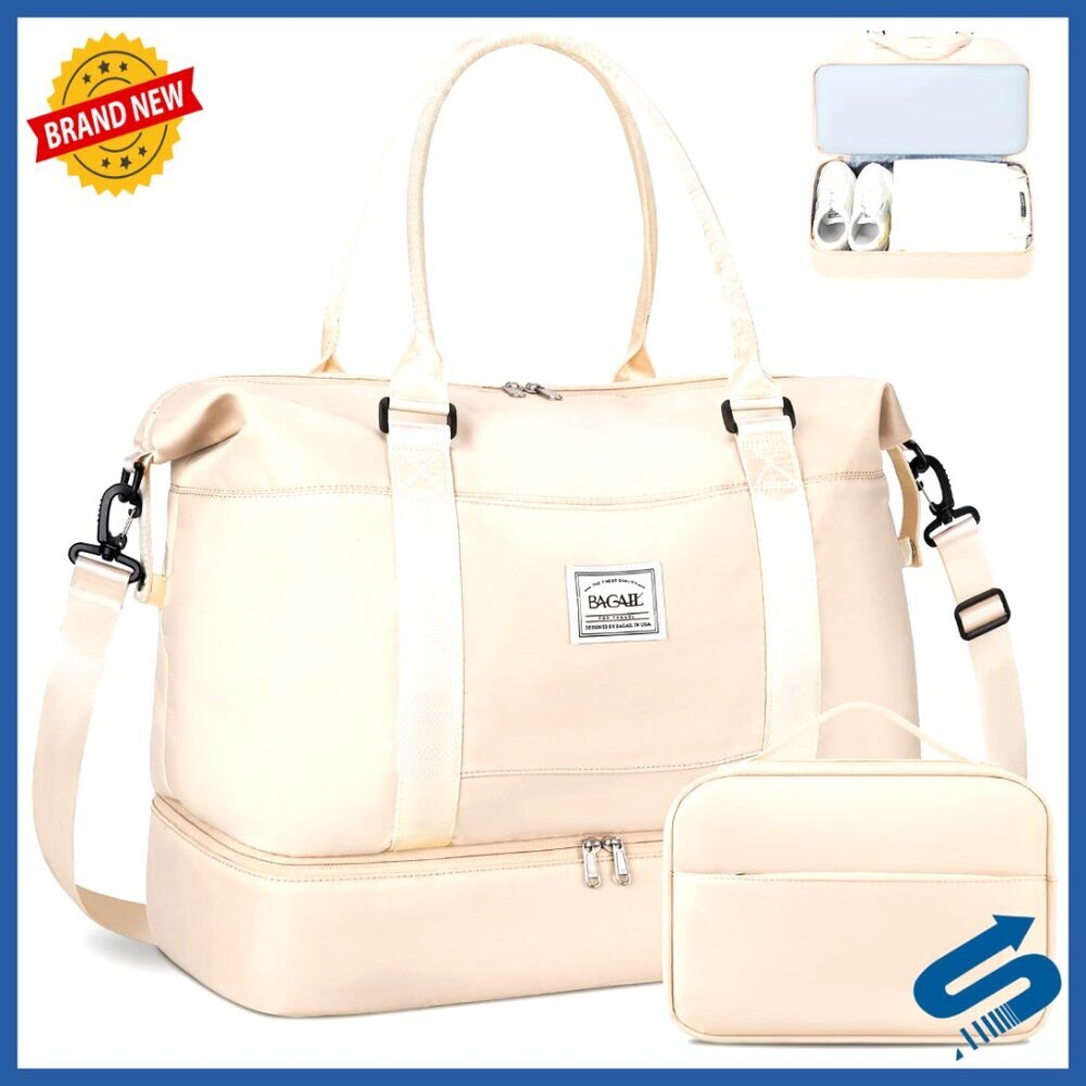 Large Travel Duffel Bag with Wet Pocket, Weekender Gym Carry On Tote